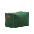 Cobana Square Pouf in green canvas fabric with a square shape and hand-sewn stitches
