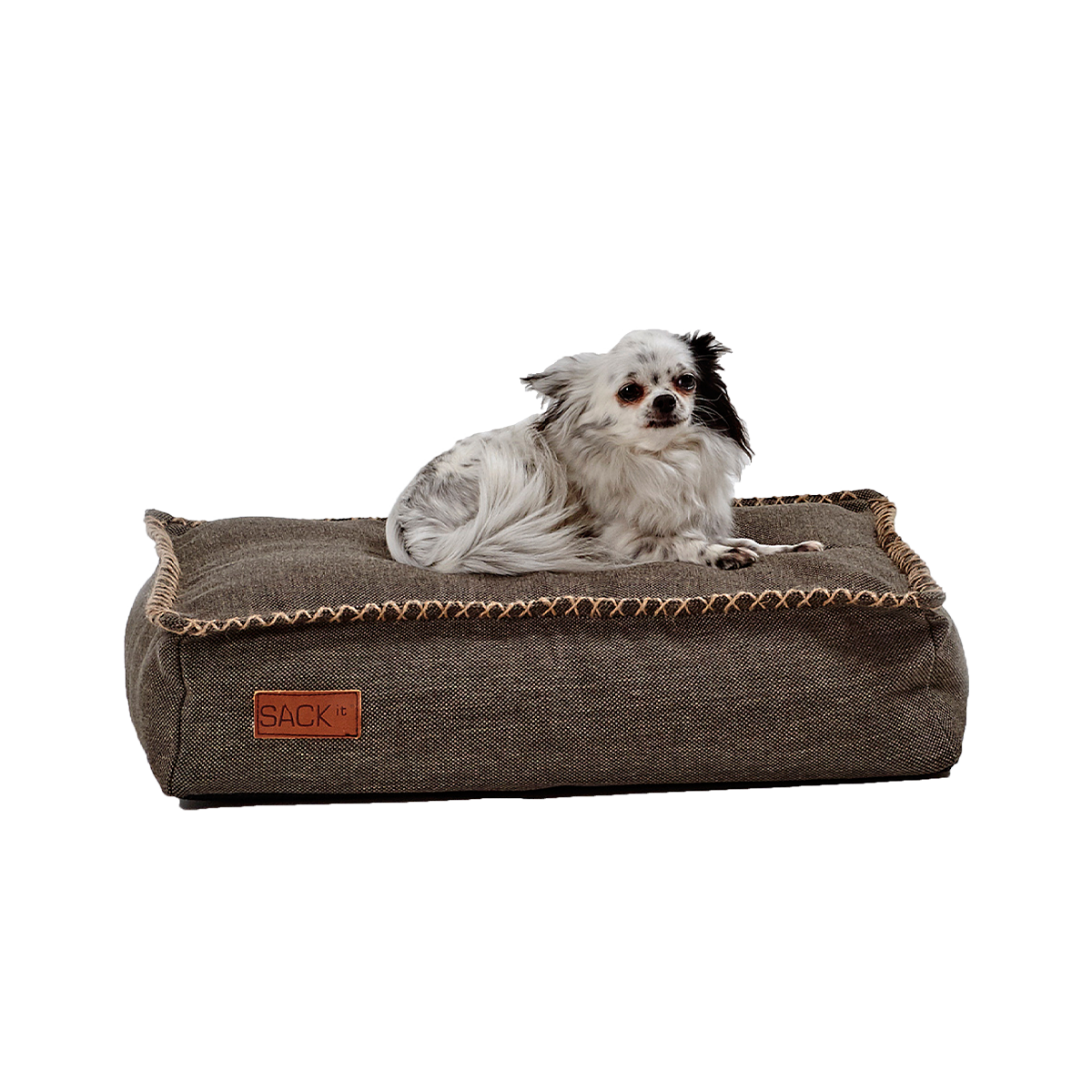 Mini Cobana Brown dog bed with non-slip bottom and durable fabric