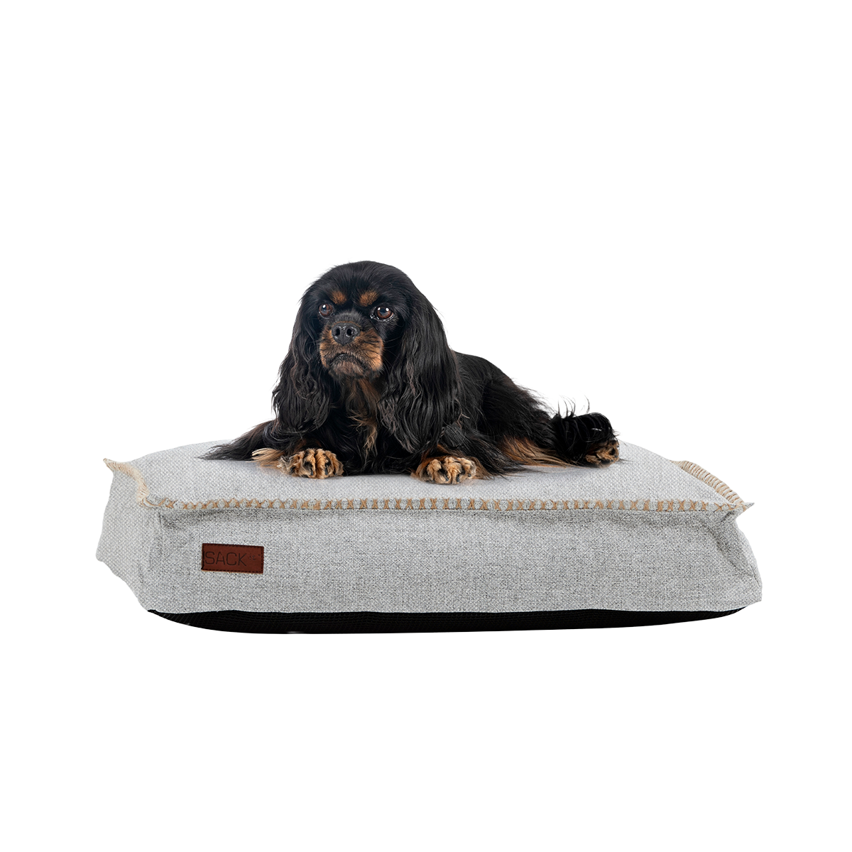 Medium Cobana Sand Melange dog bed with water-repellent fabric and non-slip bottom