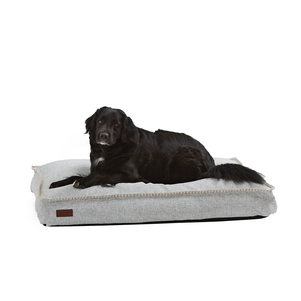 Large Cobana Sand Melange dog bed with water-repellent fabric and non-slip bottom