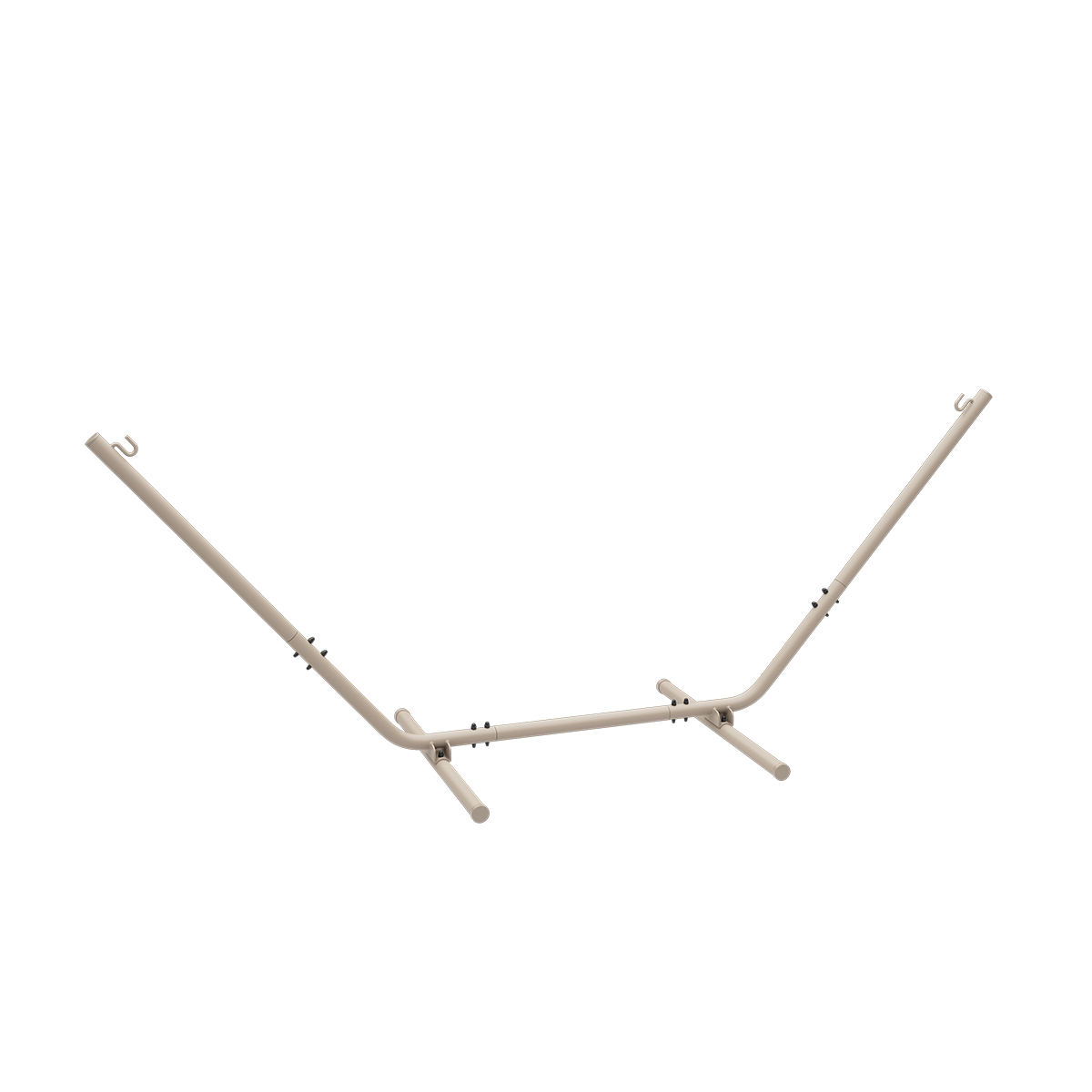 Taupe powder-coated aluminum Cobana hammock frame with a simple, stable design for outdoor use.
