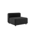 Cobana Lounge Sofa seat module in black with powder-coated aluminum frame and olefin textile upholstery