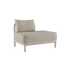 Kirra Lounge Sofa open end left in Kirra Sand with powder-coated aluminum frame and olefin textile upholstery