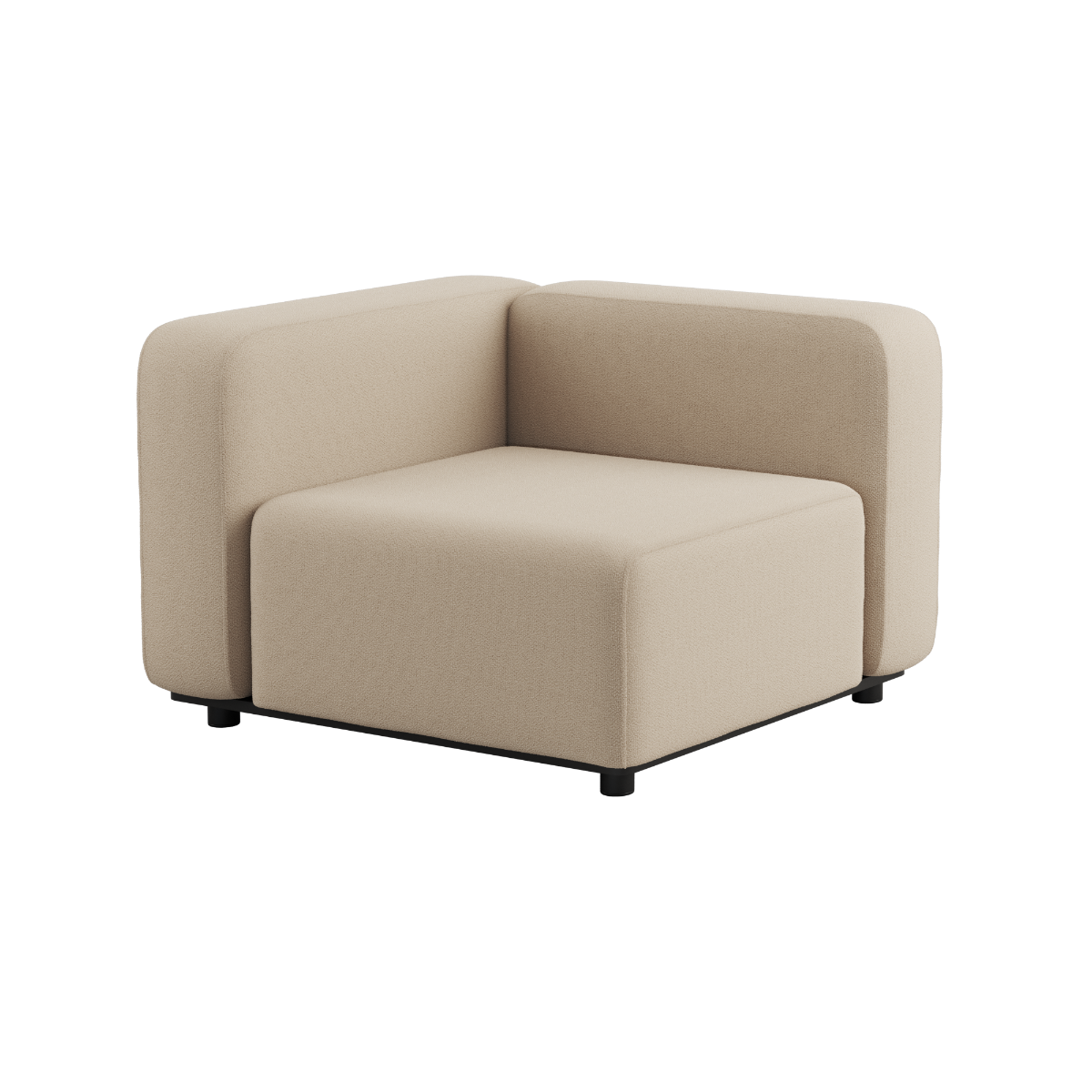 Boucle Beige Cobana Lounge Sofa corner module with powder-coated aluminum frame and outdoor fabric cushions