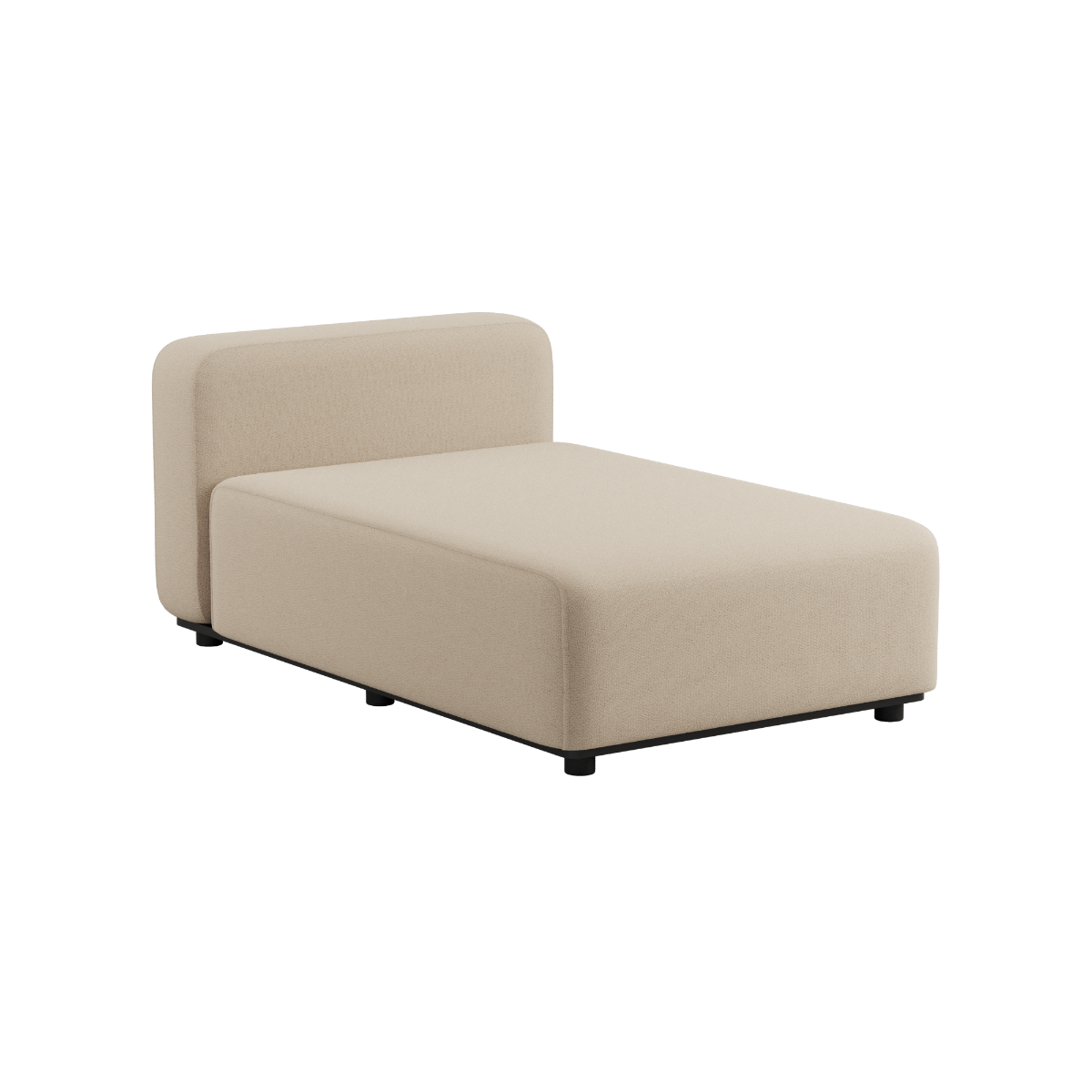 Boucle Beige Cobana Lounge Sofa chaise module with powder-coated aluminum frame and outdoor fabric upholstery
