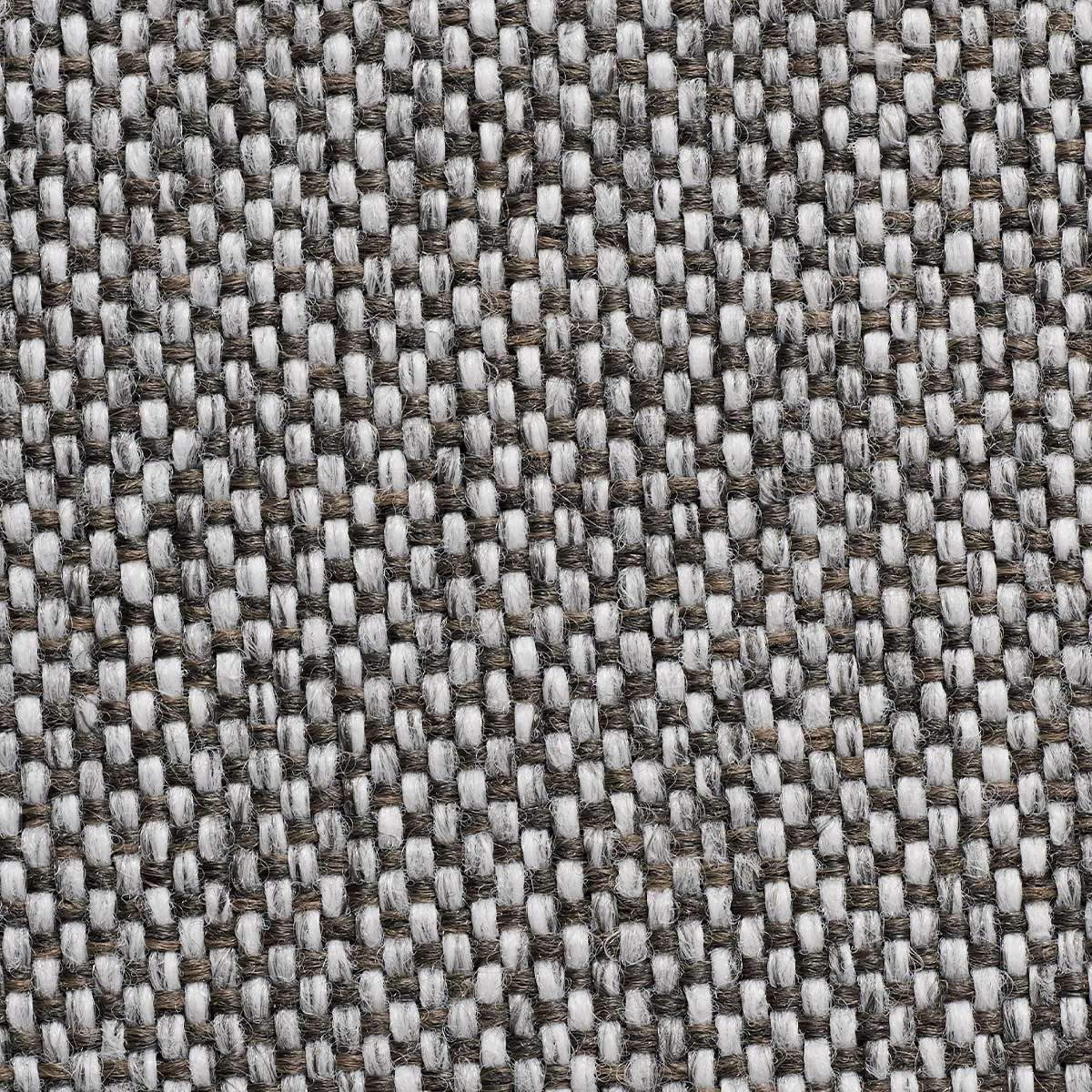 Textured gray and white woven upholstery fabric for a sackit outdoor lounge sofa