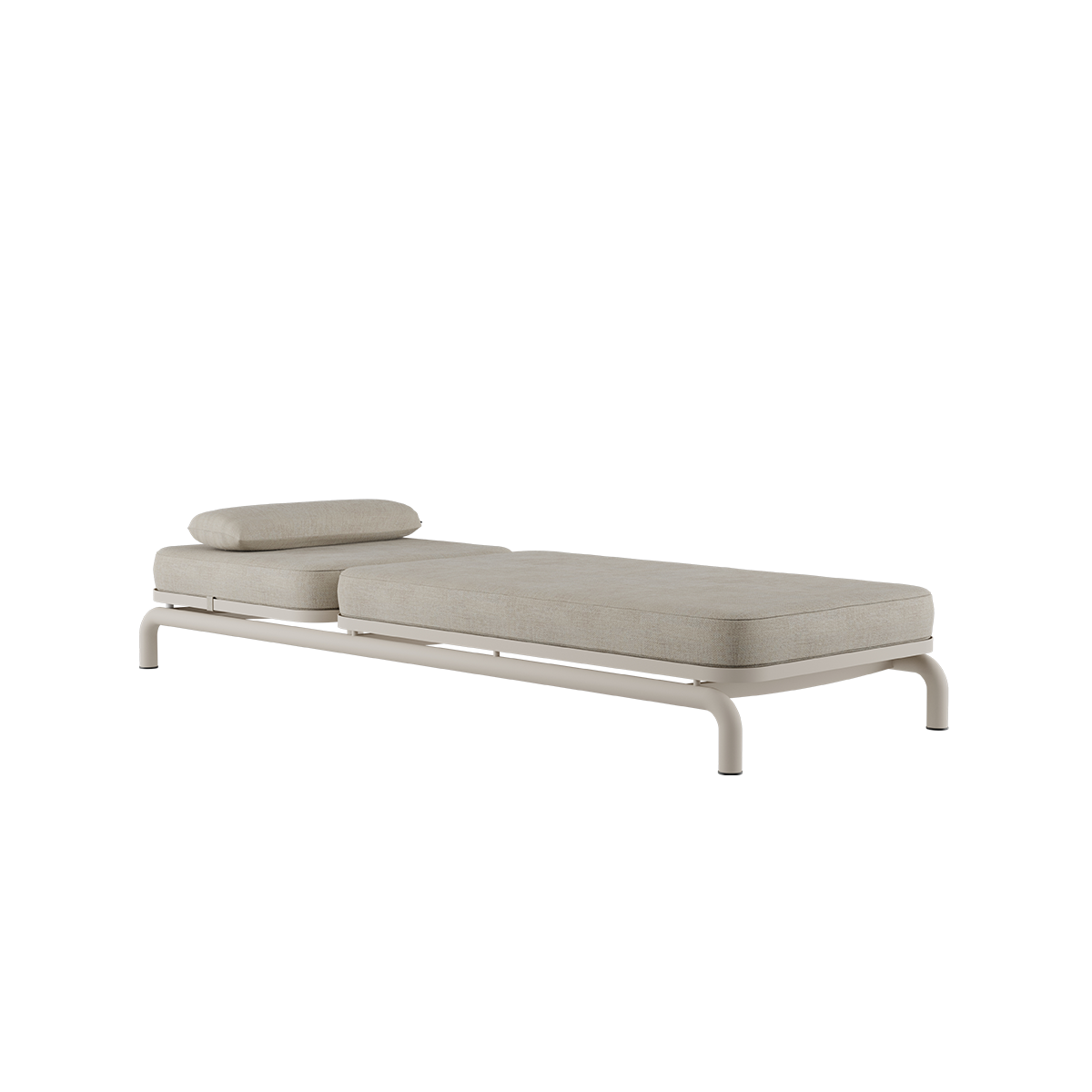 Kirra Sunbed in Kirra Sand with adjustable backrest and powder-coated aluminum frame