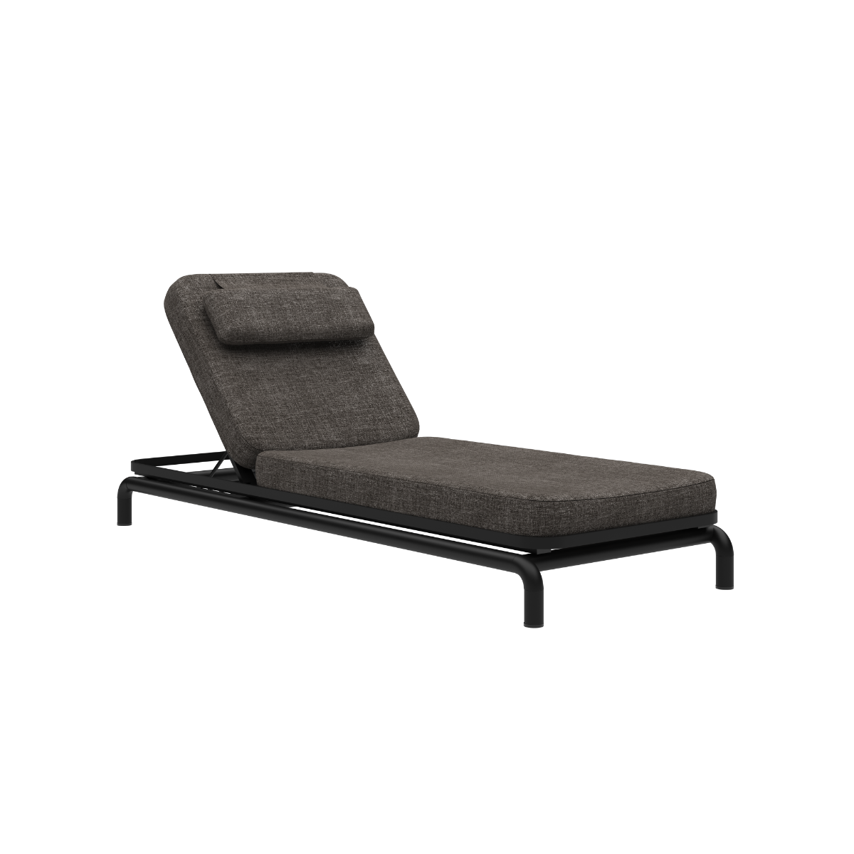 Kirra Sunbed in Kirra Noir with adjustable backrest and powder-coated aluminum frame