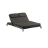 Kirra Double Sunbed in Kirra Noir with powder-coated aluminum frame and olefin textile upholstery