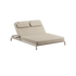 Kirra Double Sunbed in Kirra Sand color with powder-coated aluminum frame and olefin textile upholstery