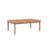 Kirra Coffee Table in taupe with teak wood tabletop and powder-coated aluminum frame, no accessory fit.