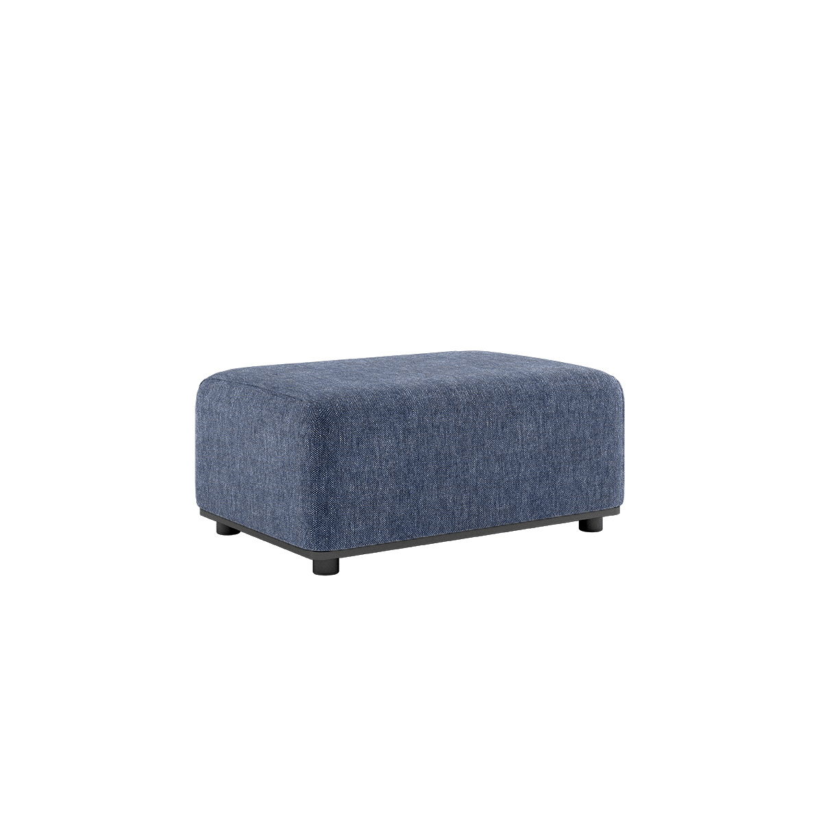 Cobana Lounge Sofa pouf in black with powder-coated aluminum frame and olefin textile for outdoor use
