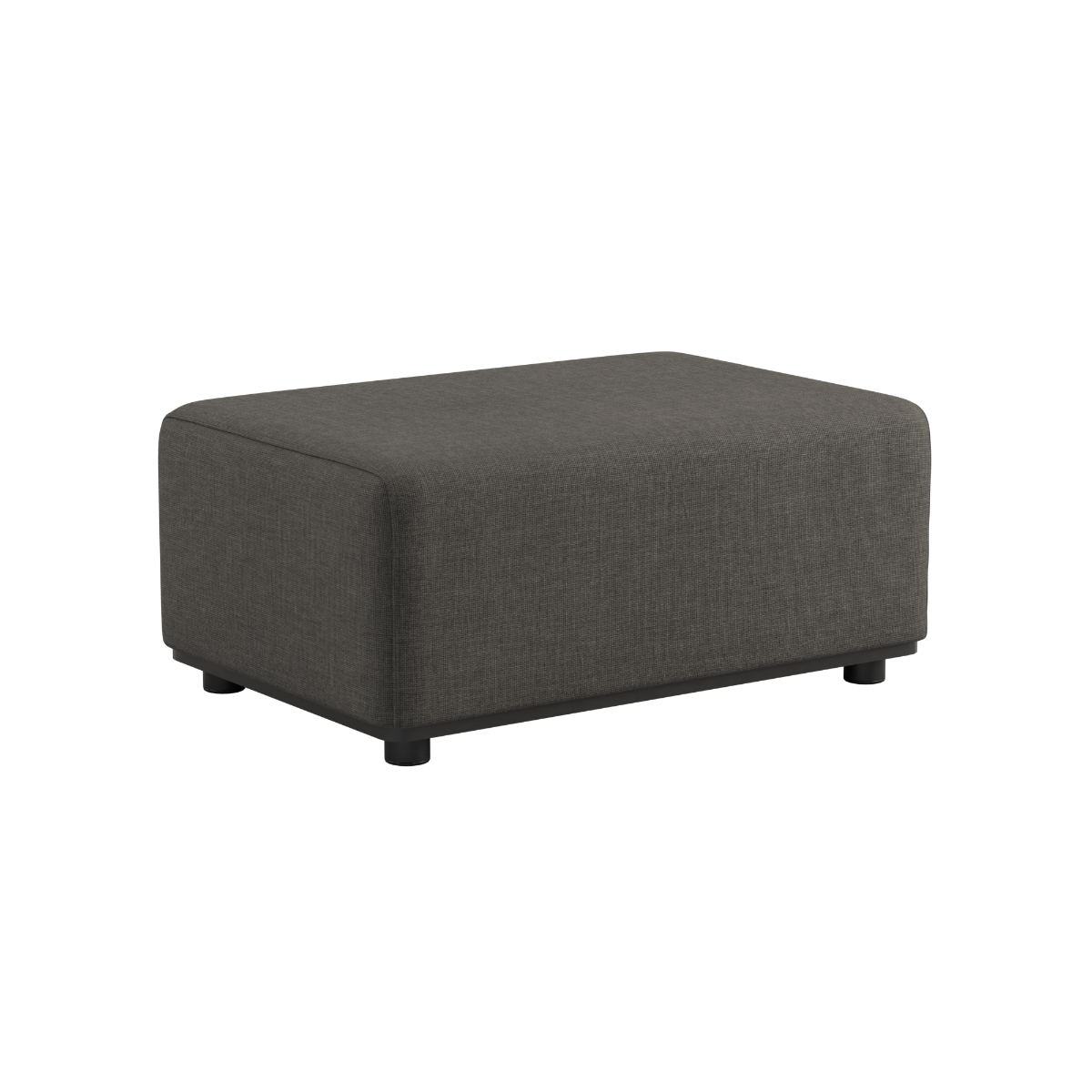 Kirra Noir Cobana Lounge Sofa pouf with powder-coated aluminum frame and outdoor textile upholstery.