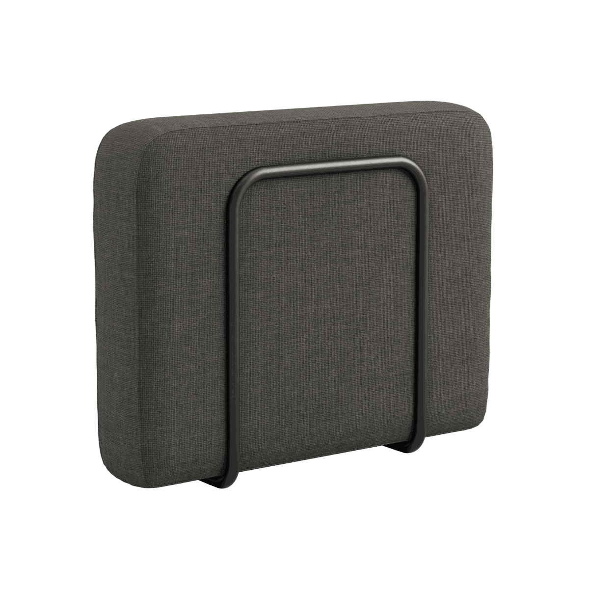 Kirra Noir Cobana Lounge Sofa armrest module with powder-coated aluminum frame and olefin textile upholstery.