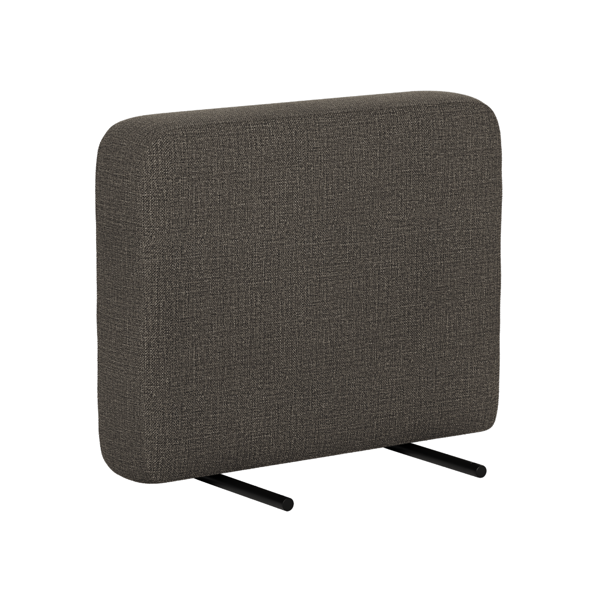 Dark gray rounded outdoor sofa armrest with black support legs from sackit designed in Denmark for modular Scandinavian garden furniture