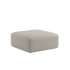 sackit fjord sofa pouf in light grey upholstered fabric with softly rounded edges and a low profile minimalist Scandinavian design for indoor lounging