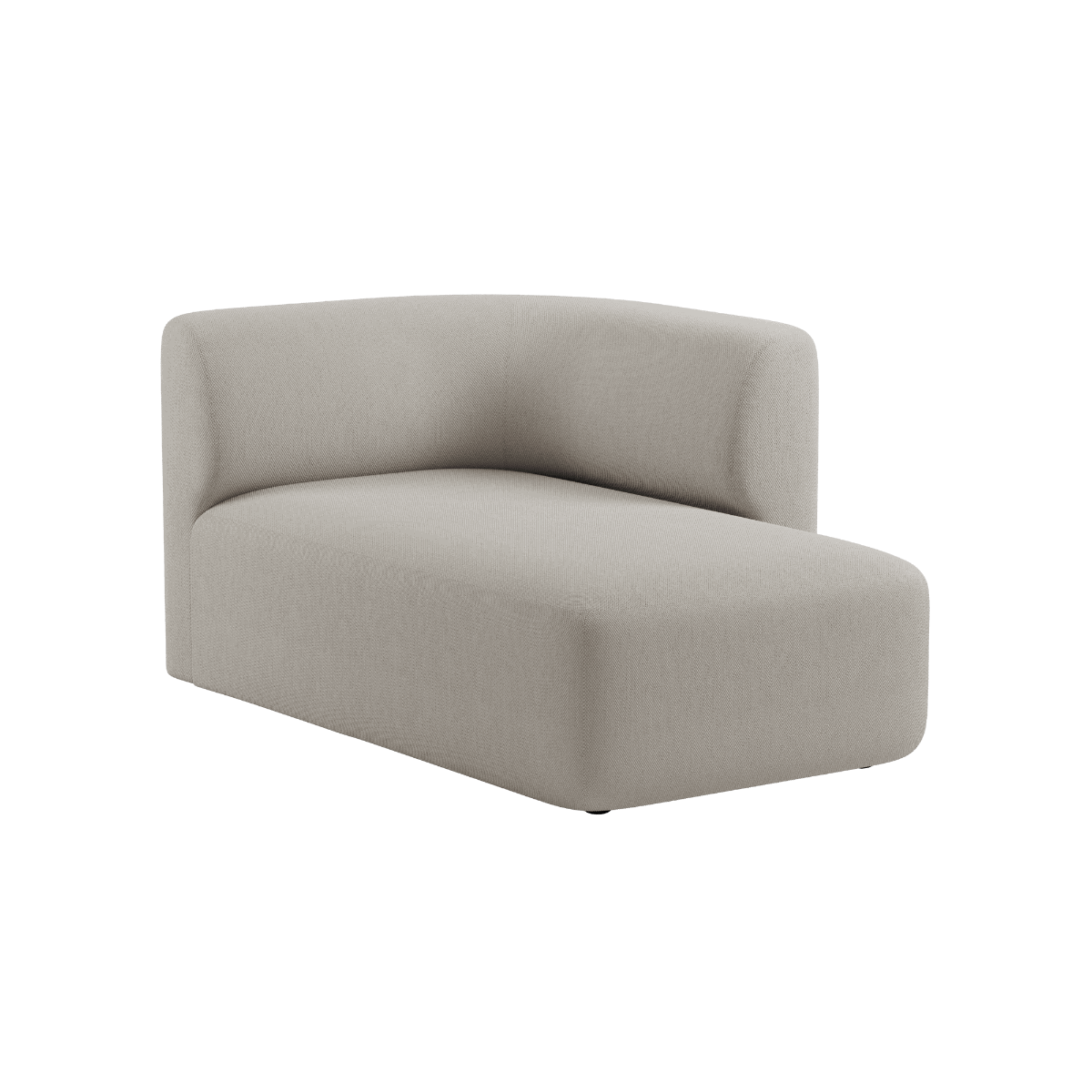 Fjord Sofa with right chaise in Sealife Ivory textile upholstery with soft rounded edges and Scandinavian design