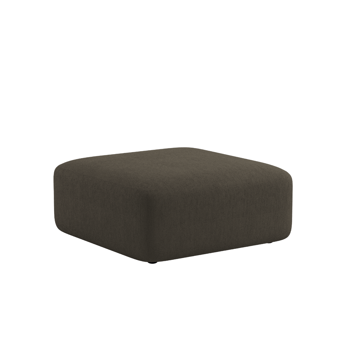 Fjord Sofa pouf in Sealife Brown textile with rounded edges and soft organic shape