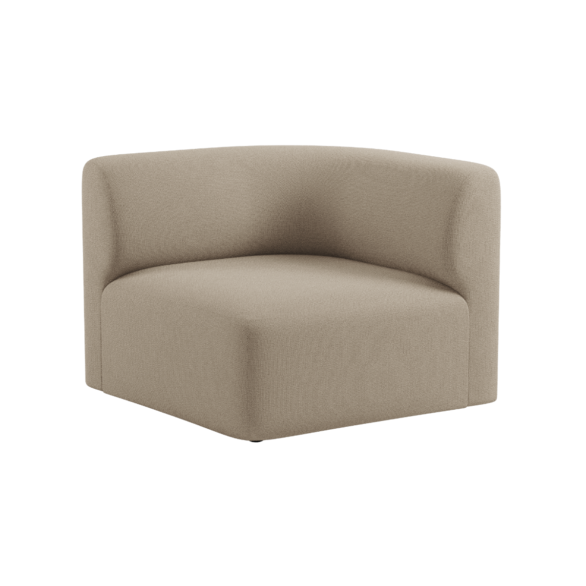 Cosmo Beige Fjord Sofa corner section right with rounded edges and soft textile upholstery