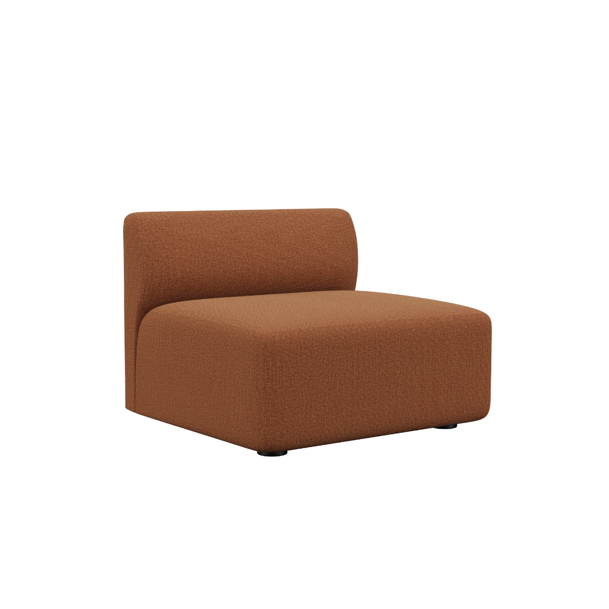 Fjord Sofa seat section in Cosmo Mustard fabric with soft rounded edges and Scandinavian design.
