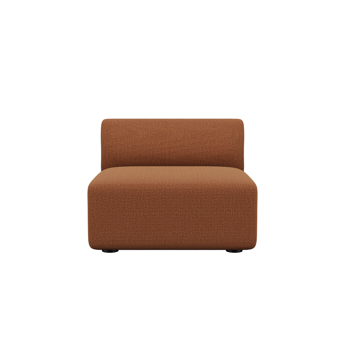Fjord Sofa seat section in Cosmo Mustard fabric with soft rounded edges and Scandinavian design.
