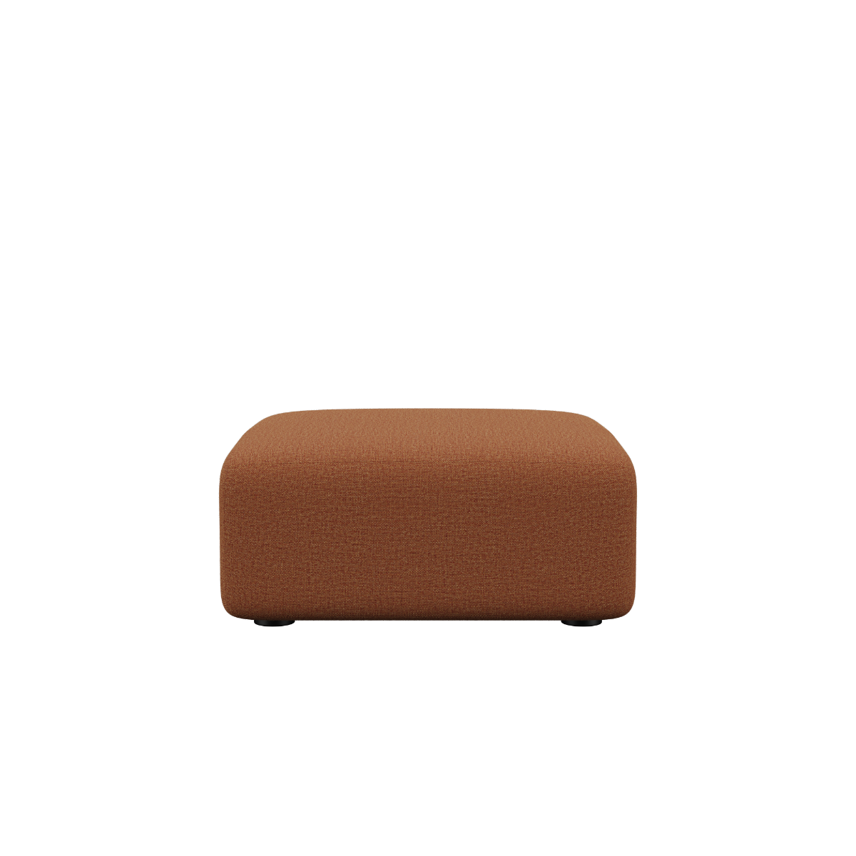 Fjord Sofa pouf in Cosmo Mustard with soft rounded edges and boucle upholstery.