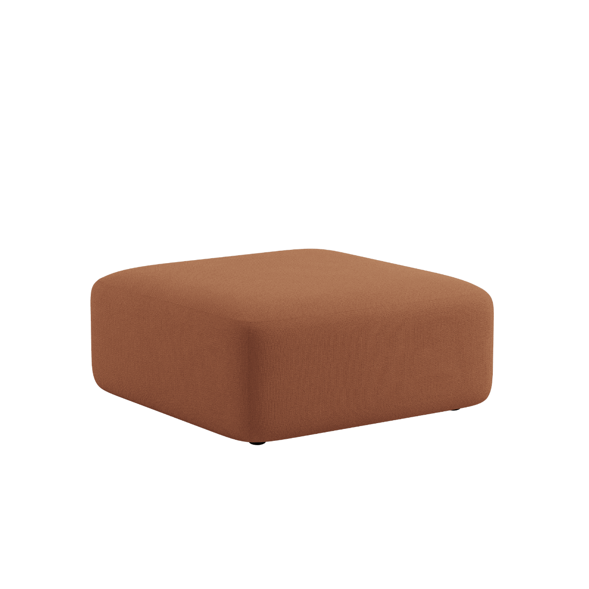 Fjord Sofa pouf in Cosmo Terracotta with soft rounded edges and textured fabric upholstery.