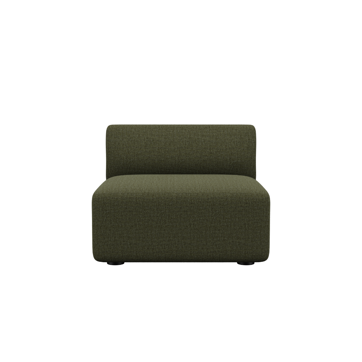 Fjord Sofa seat section in Cosmo Mustard fabric with soft rounded edges and Scandinavian design.