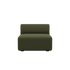 Fjord Sofa seat section in Cosmo Mustard fabric with soft rounded edges and Scandinavian design.