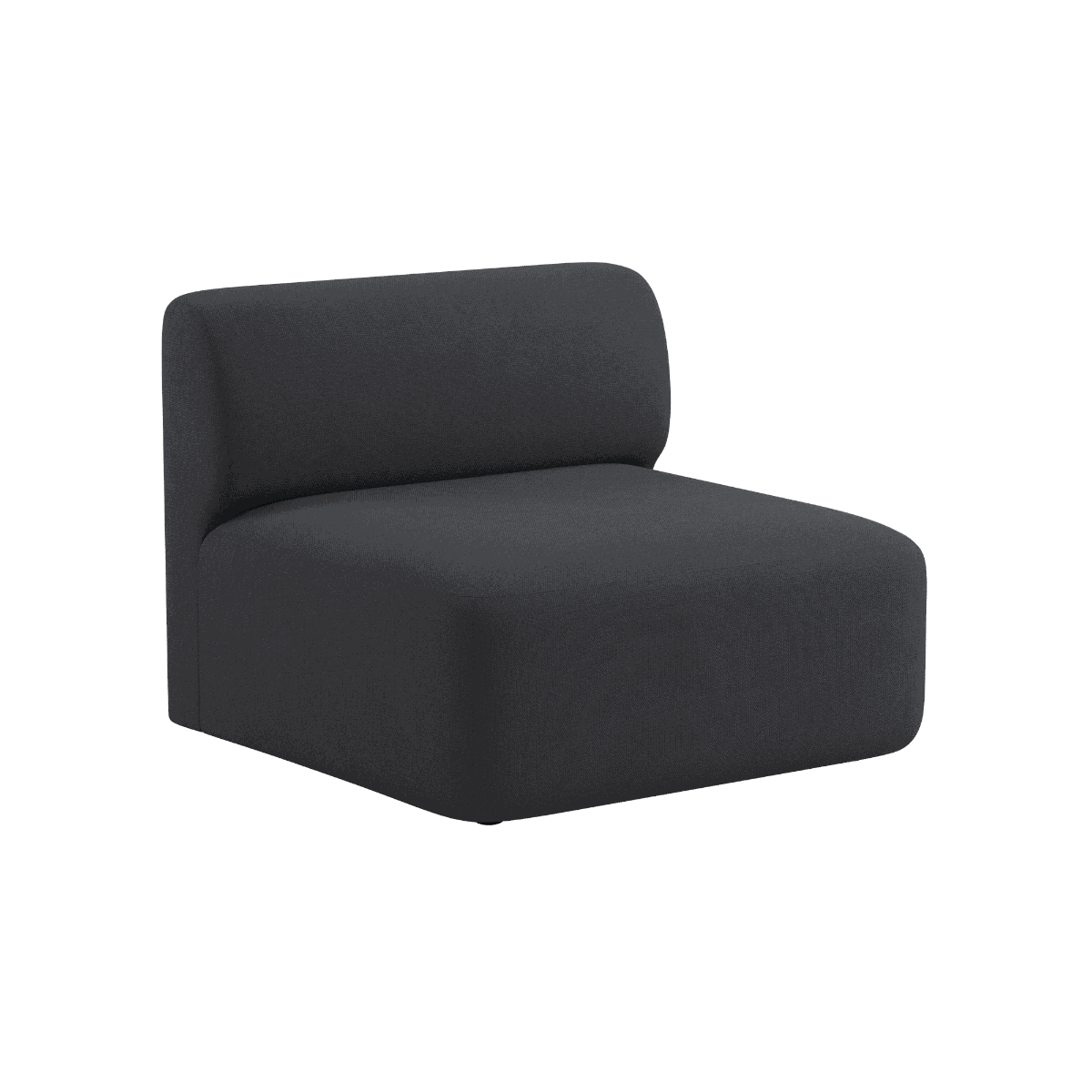 Fjord Sofa seat section in Cosmo Slate fabric with soft rounded edges and Scandinavian design.