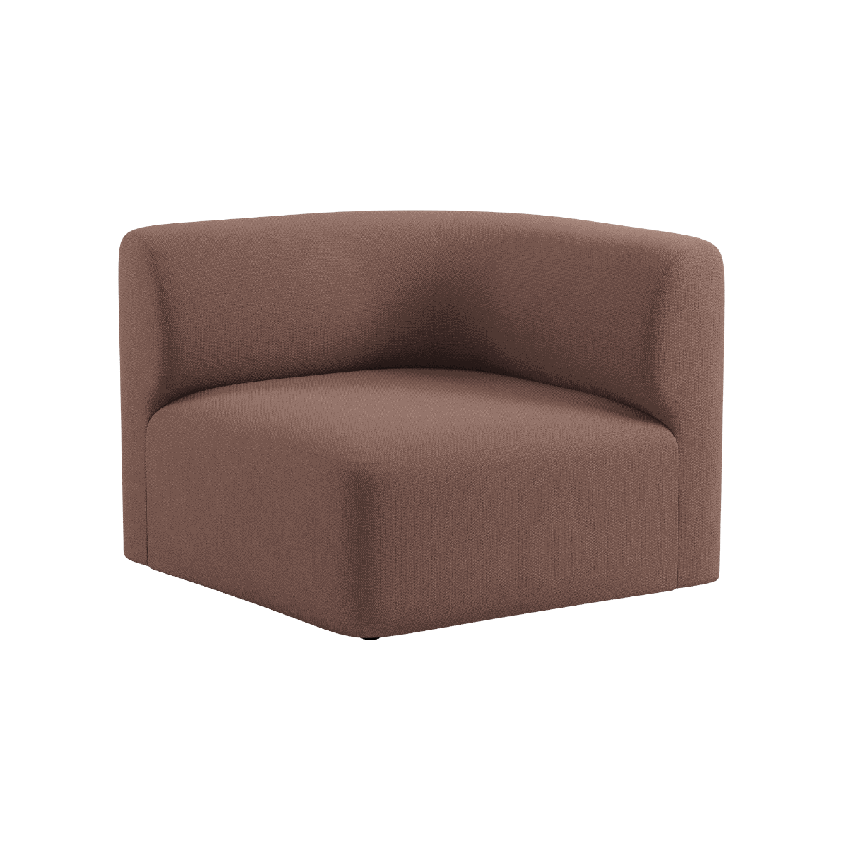 sackit Fjord Sofa left corner section in brown upholstered fabric with rounded edges and a supportive backrest for comfortable Scandinavian interiors