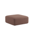 Fjord Sofa pouf in Cosmo Clay color with rounded edges and soft textile upholstery.