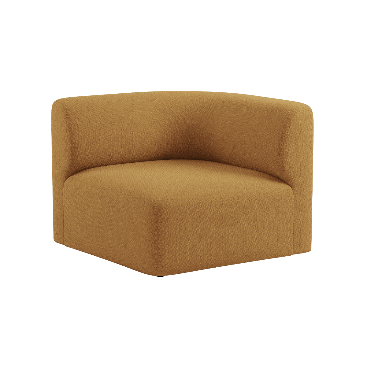 Warm brown left corner sofa section with soft curved lines and deep cushioned seating for a calm Scandinavian living room by sackit