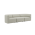 Three-seater Fjord Sofa in Cosmo Beige with soft rounded edges and Scandinavian design.