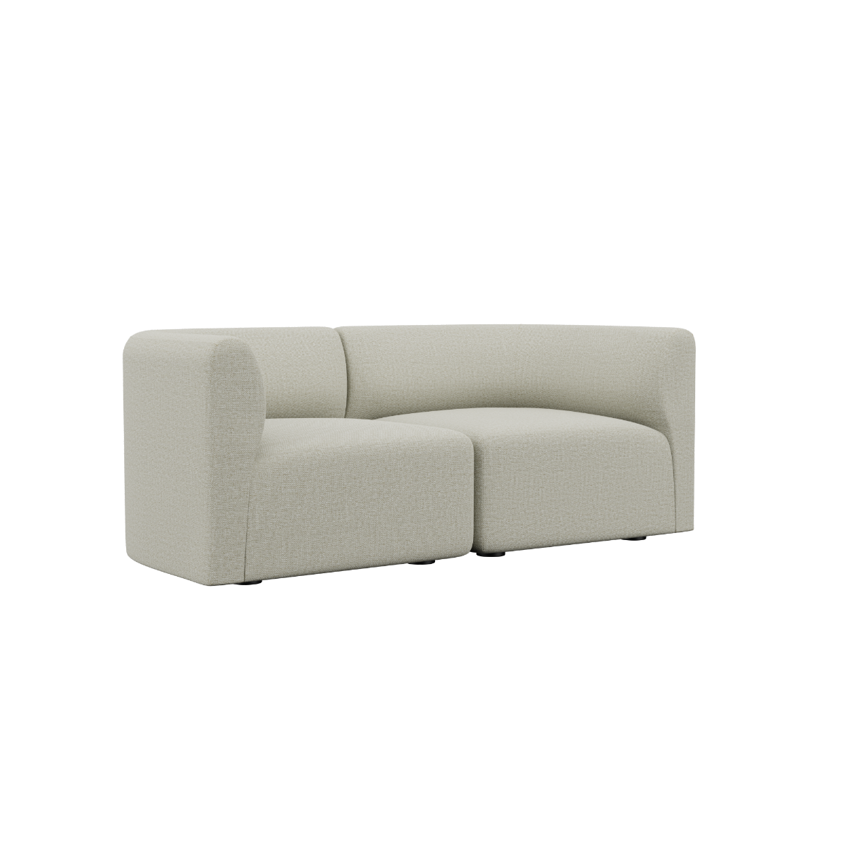 Two-seater Fjord Sofa in Cosmo Beige with soft rounded edges and Scandinavian design.
