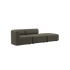 Fjord Sofa 2-seater with right open end in Sealife Brown textile upholstery with rounded edges and soft lines
