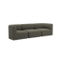 Three seat dark gray Scandinavian sofa with soft rounded lines and deep cushions from sackit designed for comfortable modern indoor living