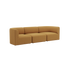 Mustard Fjord three seater sofa with soft rounded lines and deep cushions from sackit for a calm Scandinavian interior