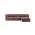 Brown three seat Scandinavian sofa with soft rounded lines and generous cushioning from sackit for calm comfortable indoor living