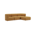 sackit europe Fjord three seat sofa in warm caramel brown with rounded cushions and a spacious chaise layout for calm Scandinavian interiors