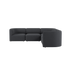 Dark gray sackit Fjord corner sofa with soft rounded cushions and a calm Scandinavian design shown against a plain background