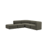 Dark gray Fjord corner sofa with an open end and rounded cushions by sackit europe in a calm Scandinavian design