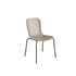 Patio Chair no. One with taupe recycled plastic shell and black powder-coated steel frame.