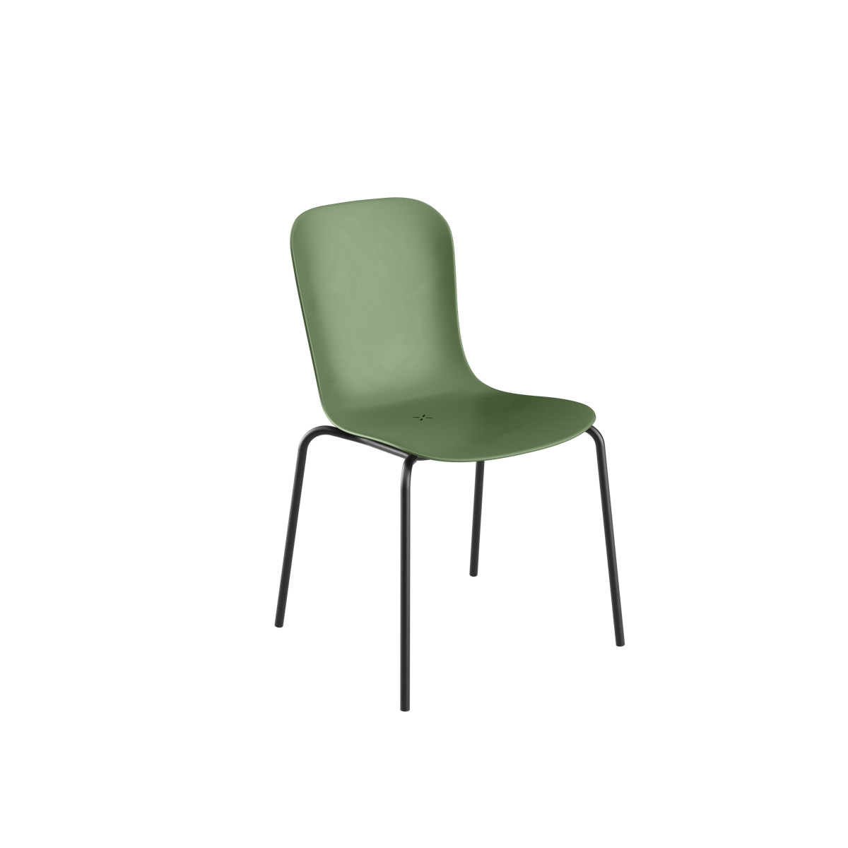 Olive green Patio Chair no. One S1 with black powder-coated steel frame for outdoor use