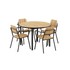 Noir Kirra Dining Table Ø110 with four matching Kirra Patio Chairs in outdoor setting