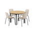 Round Kirra Dining Table Noir with four Taupe and Noir Patio Chair No. One S1 outdoors set