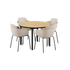 Kirra round black dining table with four taupe and black Patio Chair no. One S2 chairs outdoors