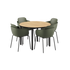 Kirra Dining Table Noir with four Patio Chair no. One S2 in olive and noir outdoors