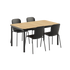 Kirra Dining Table 150x90 with four Noir Patio Chair no. One S1 chairs in matching Noir color.