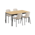Noir Kirra Dining Table 150x90 with four taupe Patio Chair no. One S1 chairs in outdoor setting